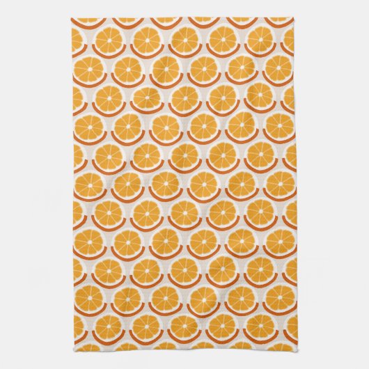 Fresh Citrus Slices Geometric Retro Kitchen Geschirrtuch (Vertikal)