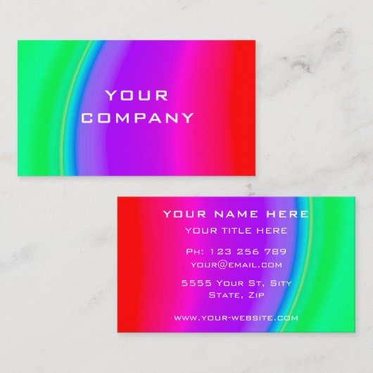 Fresh Colors Business Card - Rainbow Visitenkarte (Vorne/Hinten)