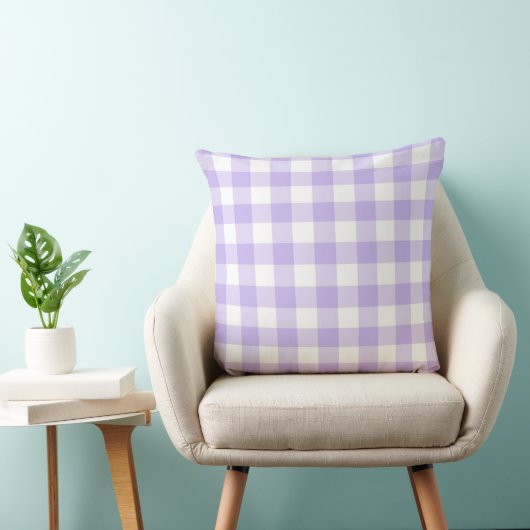 Fresh Country Lavender Gingham Pattern Kissen (Stuhl )