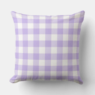 Fresh Country Lavender Gingham Pattern Kissen