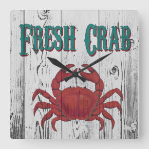 Fresh Crab Quadratische Wanduhr