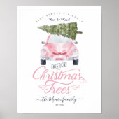 Fresh Cut Christmas Trees Chic Pink Watercolor Car Poster (Vorne)