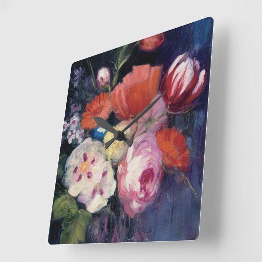 Fresh Cut Spring Blume Quadratische Wanduhr (Winkel)
