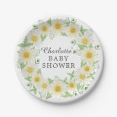 Fresh Daisy Baby Shower 7" Platte Pappteller (Vorderseite)