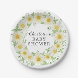Fresh Daisy Baby Shower 7" Platte Pappteller
