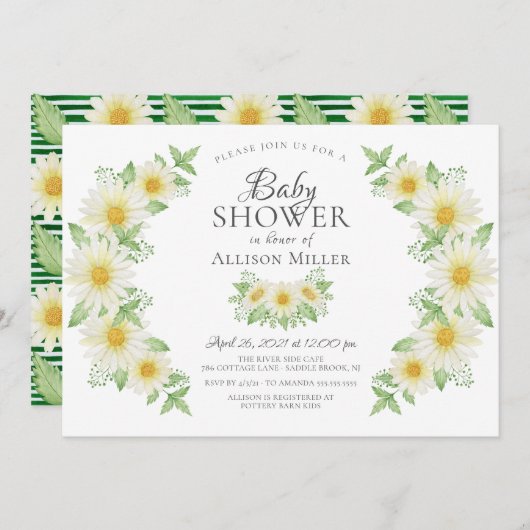 Fresh Daisy Floral Brautparty Einladung (Vorne/Hinten)