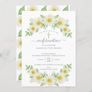 Fresh Daisy Floral Confirmation Einladung