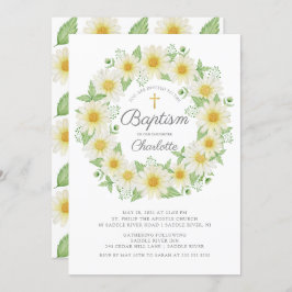 Fresh Daisy Floral Girls Taufe Einladung