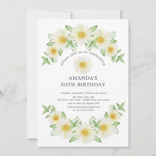 Fresh Daisy Geburtstagsparty Einladung (Vorderseite)