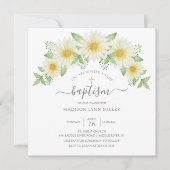 Fresh Daisy Rose Blumentaufen Einladung (Vorderseite)