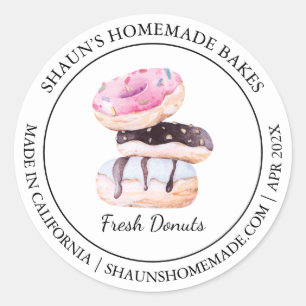 Fresh Donut Baking Modernes Label Runder Aufkleber