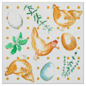 Fresh Eggs Chickens Herbs Küche Polka Dot Stoff (Muster)