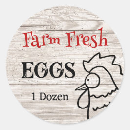 Fresh Eggs Nosey Rooster Runder Aufkleber