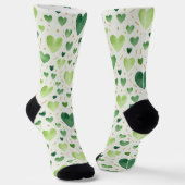Fresh Emerald Watercolor Heart & Gold Dust Socks Socken (Gewinkelt)
