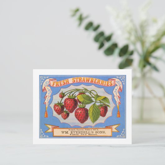 Fresh Erdbeeren Postkarte (Stehend Vorderseite)