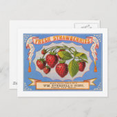 Fresh Erdbeeren Postkarte (Vorne/Hinten)