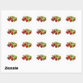 Fresh Erdbeeren Runder Aufkleber (Blatt)