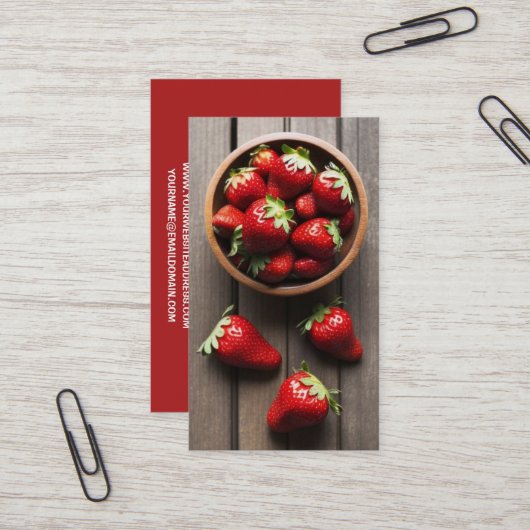 Fresh Erdbeeren Visitenkarte (Vorderseite/Rückseite Beispiel)