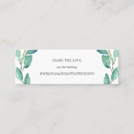 Fresh Eucalytpus Blätter Wedding Hashtag Mini Visitenkarte