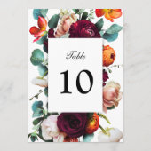 Fresh Fall Floral Elegante Tischnummer (Rückseite)