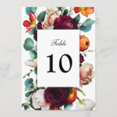 Fresh Fall Floral Elegante Tischnummer (Vorderseite)