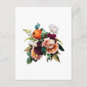 Fresh Fall Floral Wedding Details Begleitkarte (Rückseite)