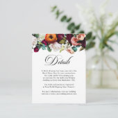 Fresh Fall Floral Wedding Details Begleitkarte (Stehend Vorderseite)