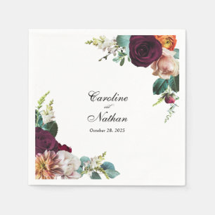 Fresh Fall Floral Wedding Serviette