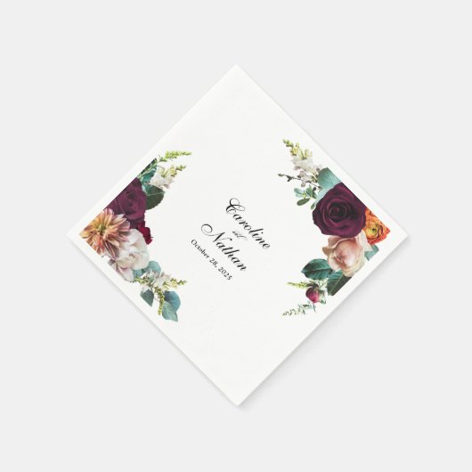 Fresh Fall Floral Wedding Serviette (Ecke)