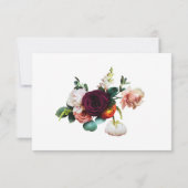 Fresh Fall Romantic Floral Wedding RSVP Karte (Rückseite)
