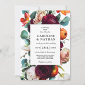 Fresh Fall Romantic Floral Wedge Einladung (Vorderseite)
