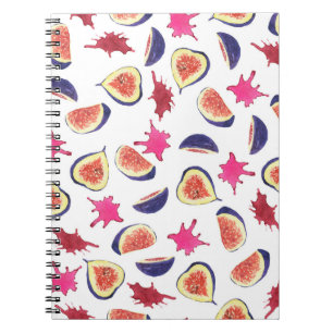 Fresh Figs Pink Juice Watercolor Notizblock
