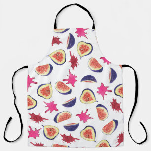 Fresh Figs Pink Juice Watercolor Schürze