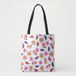 Fresh Figs Pink Juice Watercolor Tasche