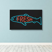 Fresh Fish Neon Sign Leinwanddruck (Insitu (Holzboden))