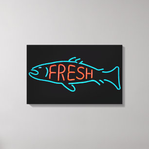 Fresh Fish Neon Sign Leinwanddruck