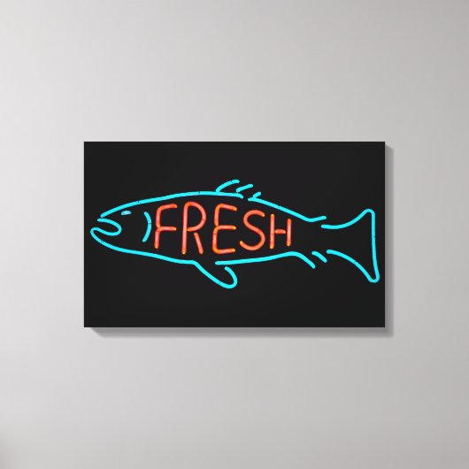Fresh Fish Neon Sign Leinwanddruck (Vorderseite)