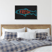 Fresh Fish Neon Sign Leinwanddruck (Insitu (Schlafzimmer))
