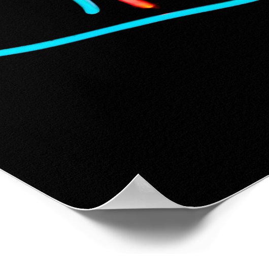 Fresh Fish Neon Sign Poster (Ecke)