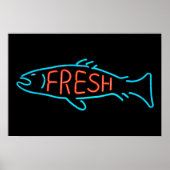 Fresh Fish Neon Sign Poster (Vorne)
