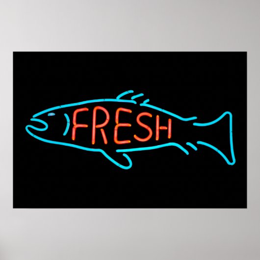 Fresh Fish Neon Sign Poster (Vorne)