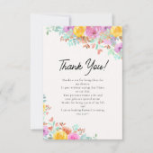 Fresh Floral Bridal Shower Dankeskarte (Vorderseite)