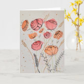 Fresh Floral Watercolordoodle Card Karte (Gelbe Blume)