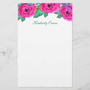 Fresh Florals Personalisiert Stationspapier Briefpapier