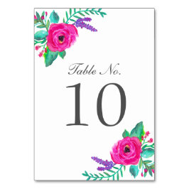 Fresh Florals Tischnummer Cards