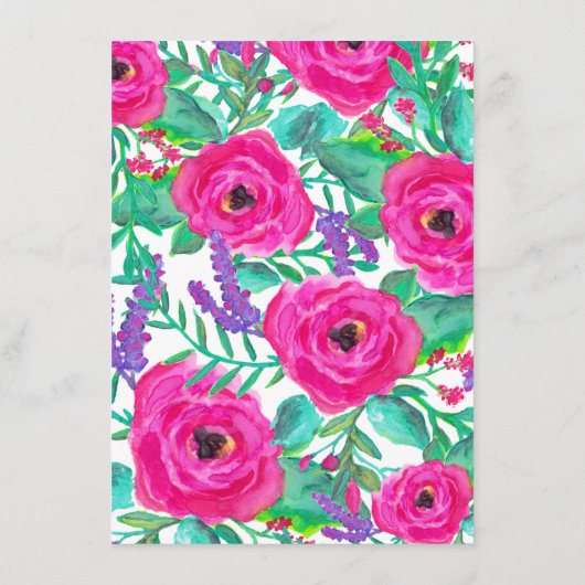 Fresh Florals Wedding Card Begleitkarte (Rückseite)