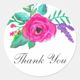 Fresh Florals Wedding Danke Stickers