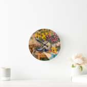 Fresh Flowers II Runde Wanduhr (Zuhause)