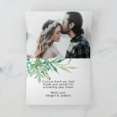 Fresh Foliage Custom Wedding Foto Vielen Dank Karte (Innenseite)
