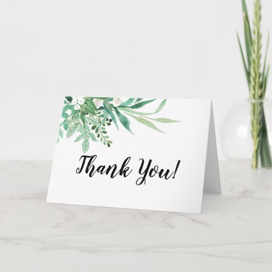 Fresh Foliage Custom Wedding Foto Vielen Dank Karte (Vorderseite)